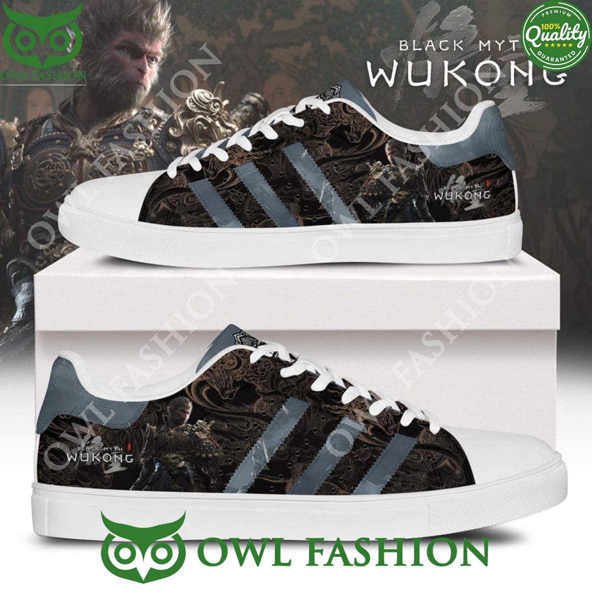 Black Myth WuKong gold armor stan smith shoes - Adult & Kids T-Shirts, Sweatshirts & Hoodies apparel design preview 1