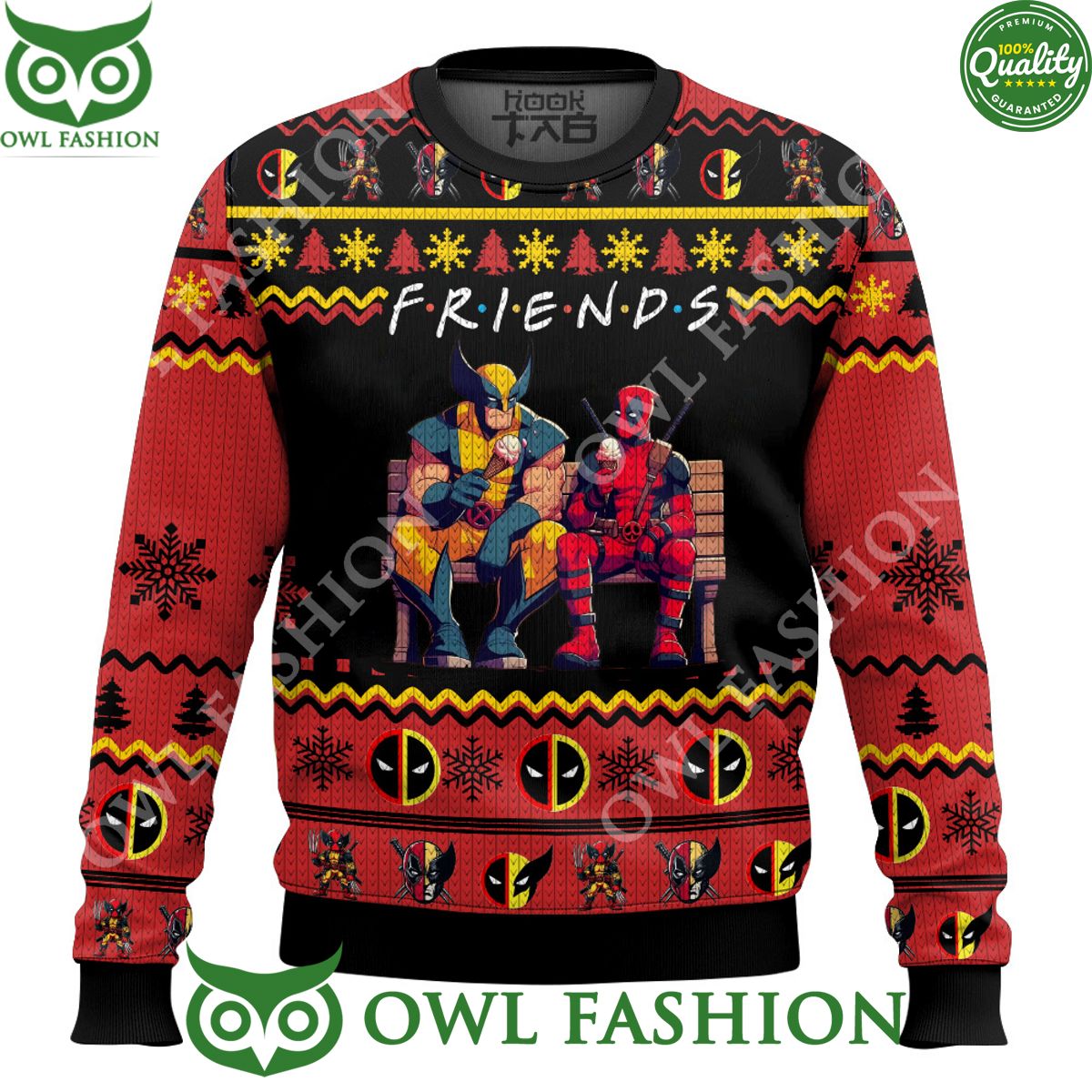 Friends Deadpool Wolverine Movies Ugly Sweater - Adult & Kids T-Shirts, Sweatshirts & Hoodies apparel design preview 1