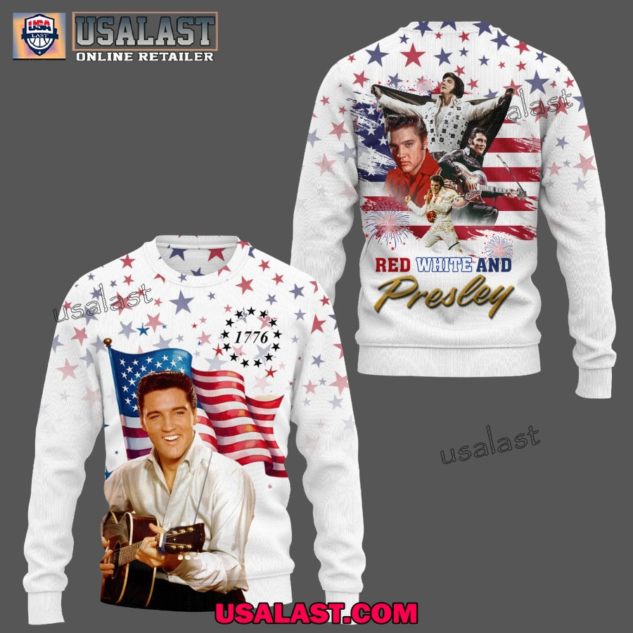 4th of July Red White And Elvis Presley 3D - Adult & Kids T-Shirts, Sweatshirts & Hoodies apparel design preview 1