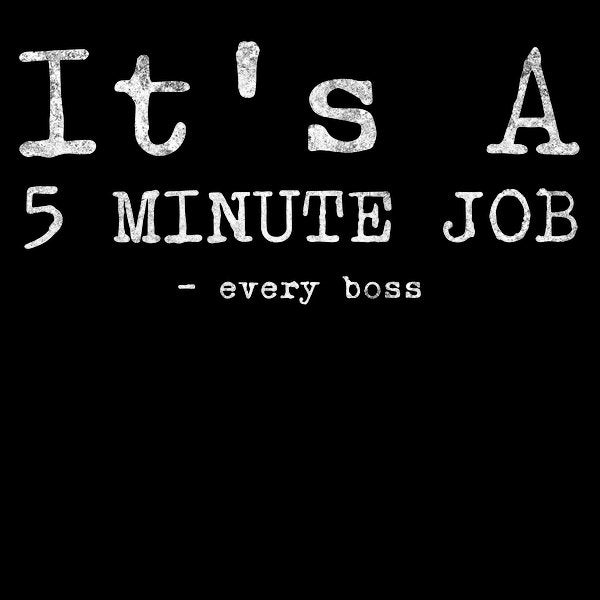 5 Minute Job Funny Saying Design - Adult & Kids T-Shirts, Sweatshirts & Hoodies apparel design preview 1
