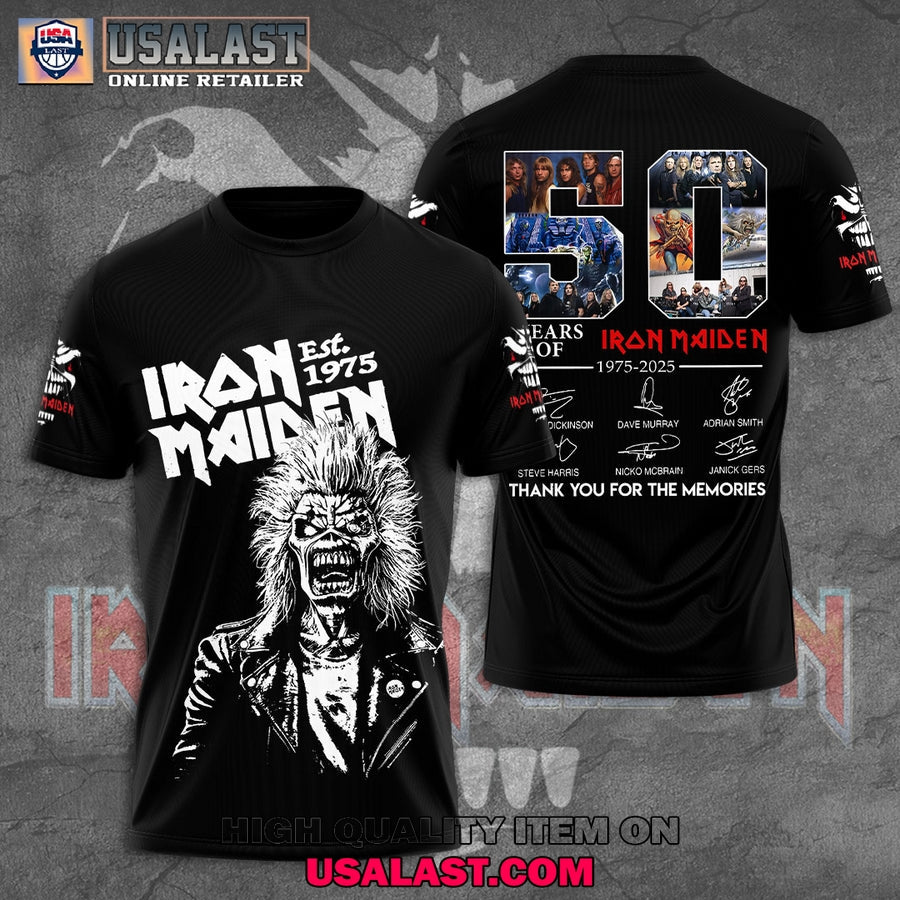 50 Years Of Iron Maiden 1975 2025 All Over Print - Adult & Kids T-Shirts, Sweatshirts & Hoodies apparel design preview 1