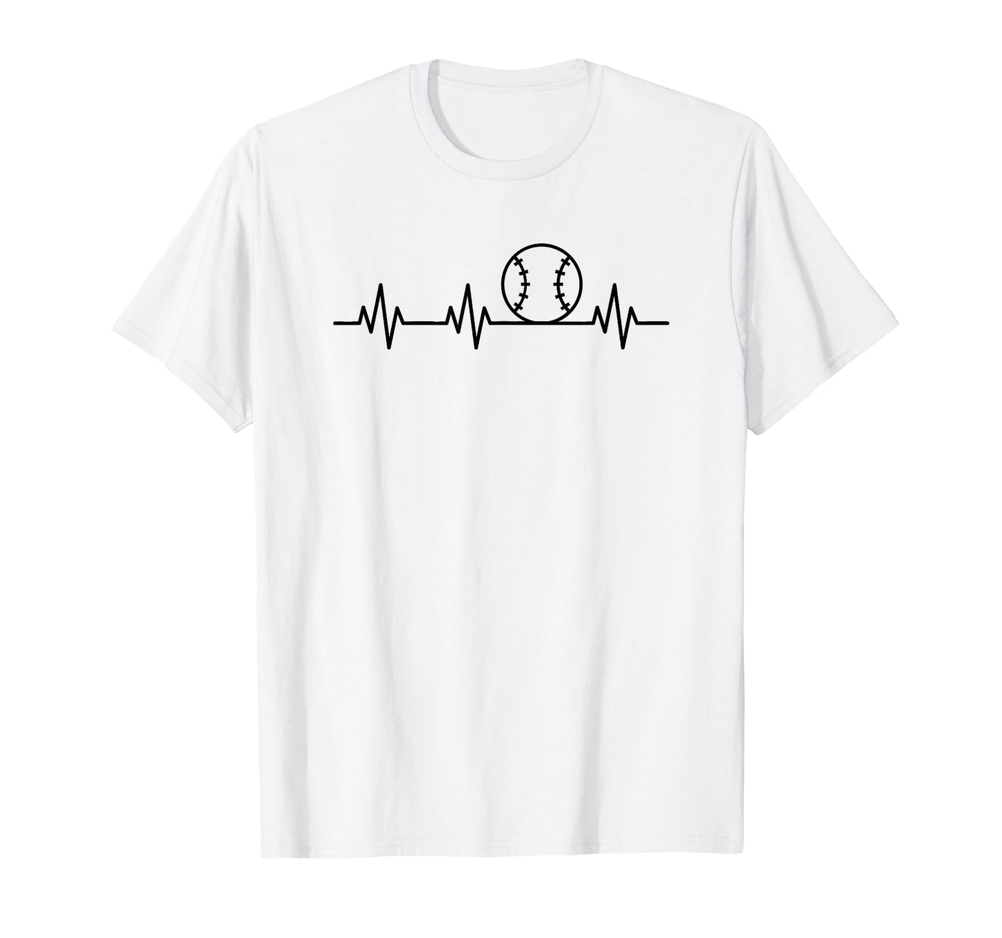 Sporty Baseball Ball Heartbeat T-Shirt - Aesthetic Graphic Men Women - T-Shirt, Sweatshirt, Hoodie
