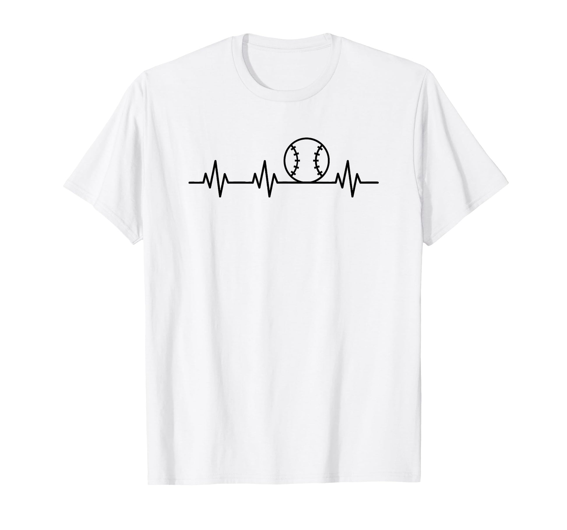 Sporty Baseball Ball Heartbeat T-Shirt - Aesthetic Graphic Men Women - T-Shirt, Sweatshirt, Hoodie