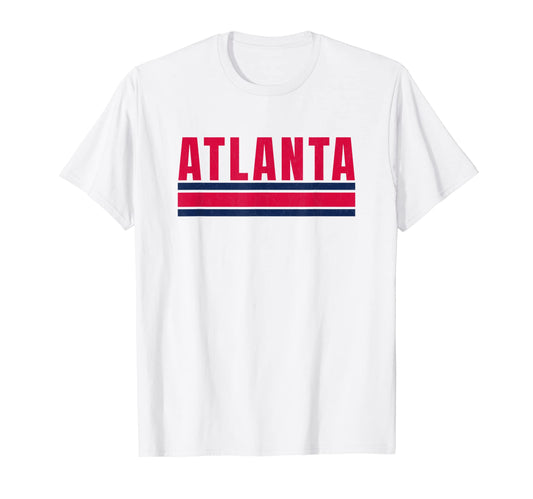 Atlanta Red Blue Fun Striped Atlanta T-Shirt - Streetwear Style for Adults - T-Shirt, Sweatshirt, Hoodie