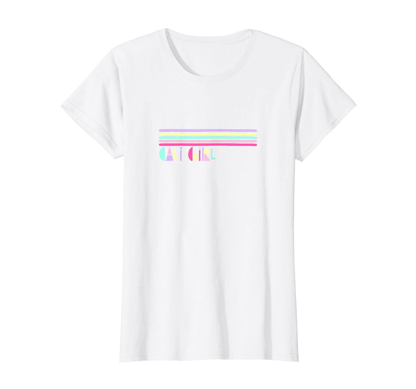 Cali California Summer Stripe Pastel T-Shirt - Unique Graphic for Adults - T-Shirt, Sweatshirt, Hoodie