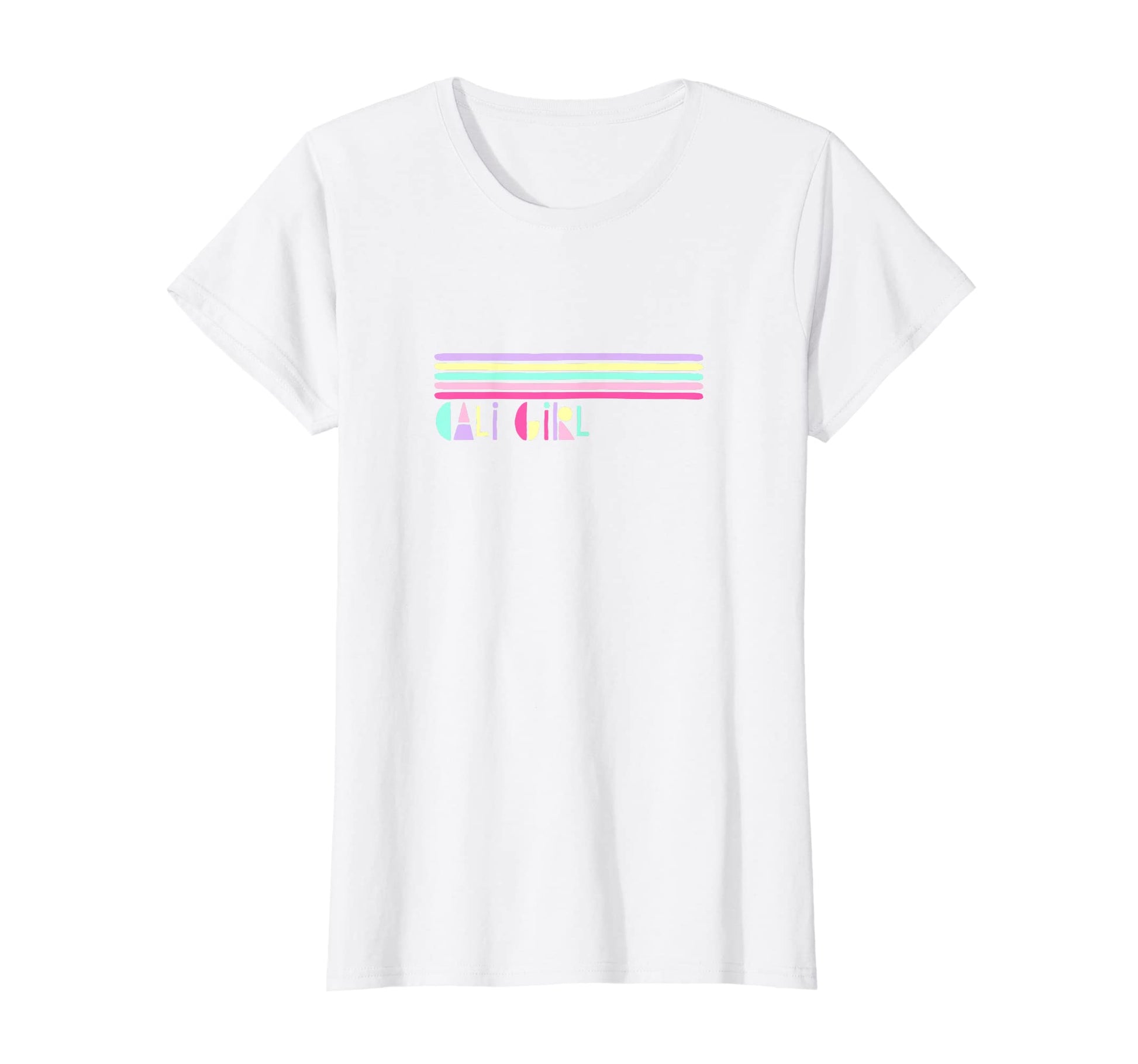 Cali California Summer Stripe Pastel T-Shirt - Unique Graphic for Adults - T-Shirt, Sweatshirt, Hoodie