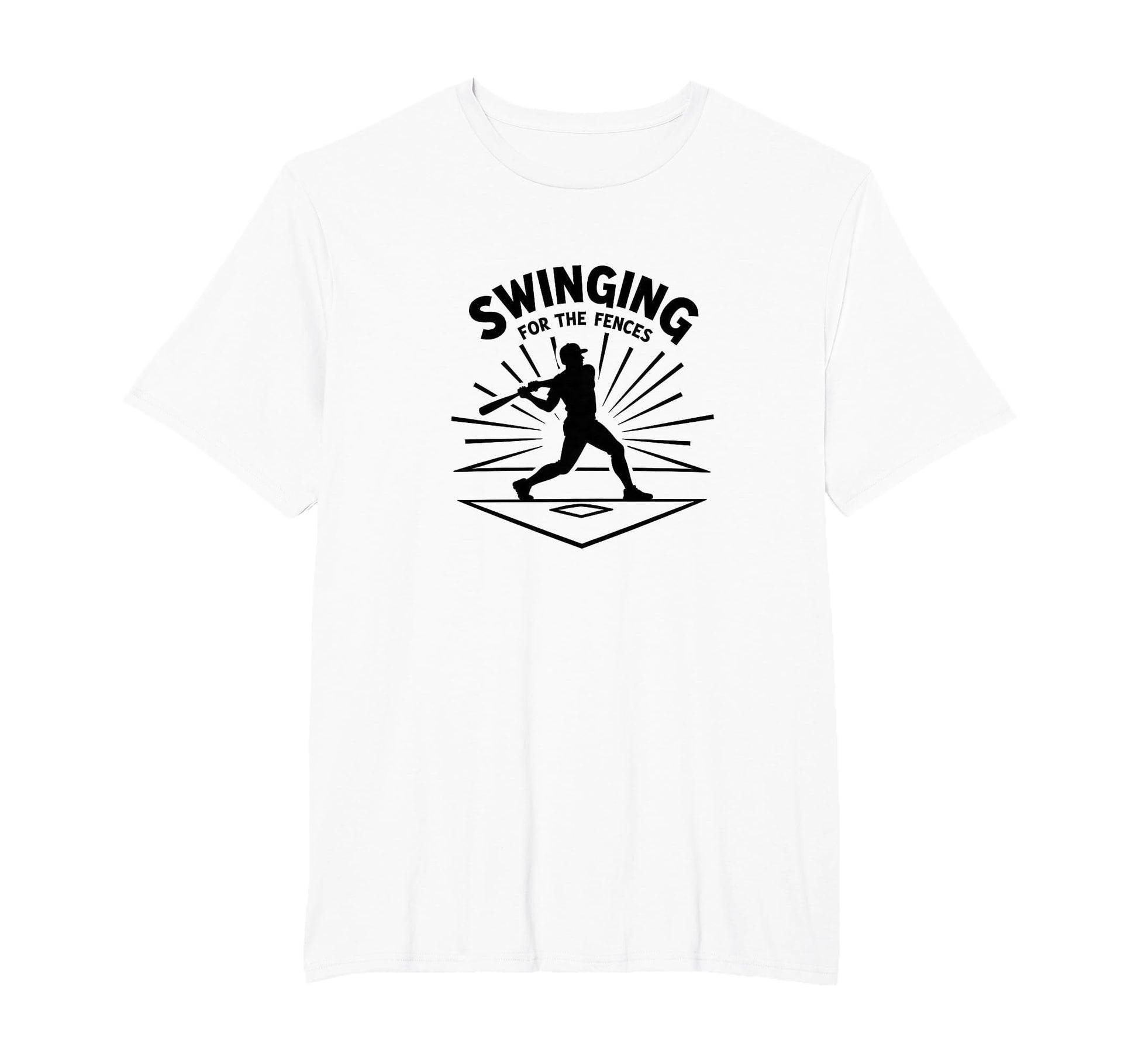 Baseball Swinging Fences Home Run Mens T-Shirt - Unique Graphic Men Women - T-Shirt, Sweatshirt, Hoodie