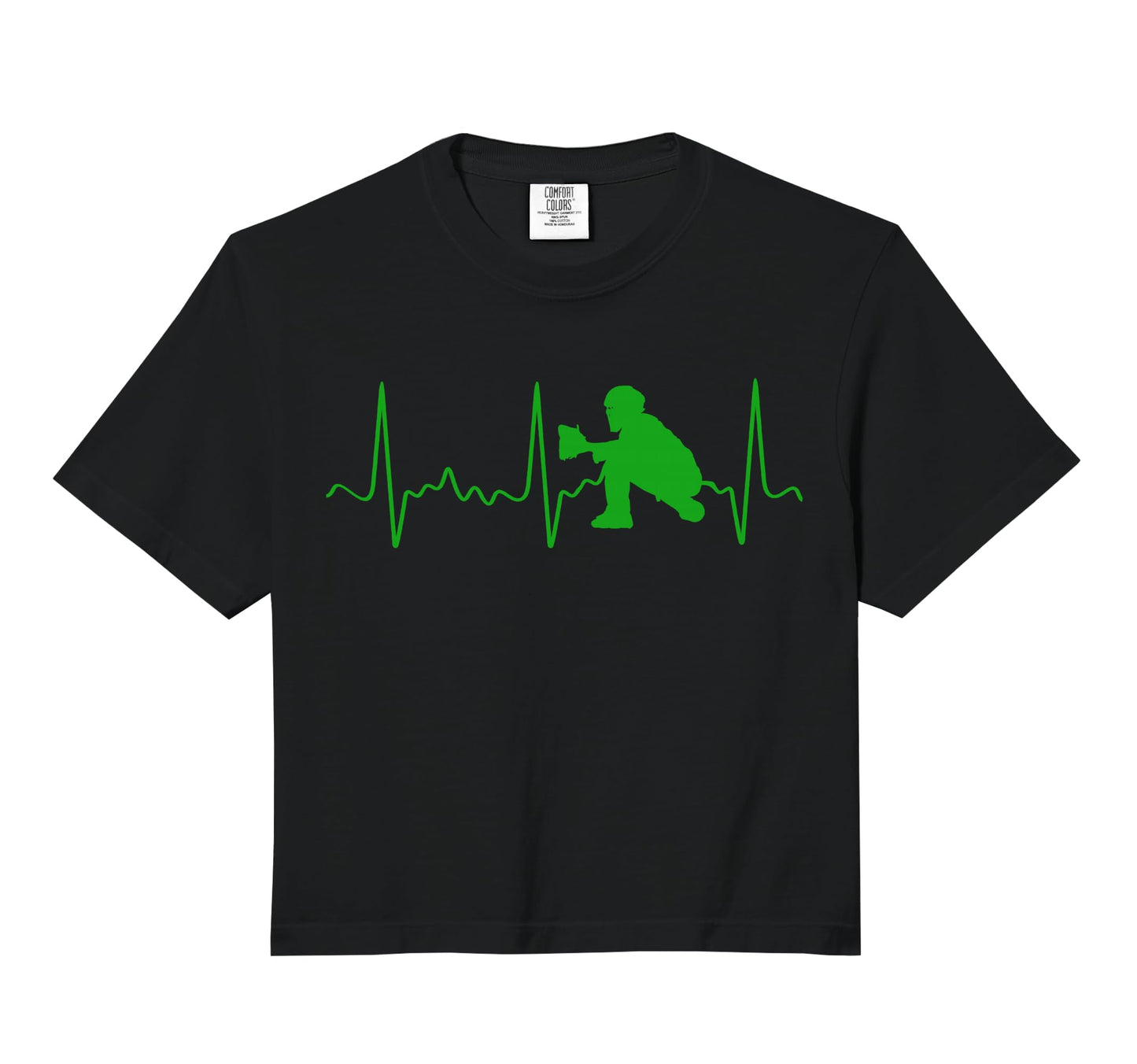 Green Baseball Heartbeat Catcher Baseball Hoodie - Graphic Print Men Women - T-Shirt, Sweatshirt, Hoodie