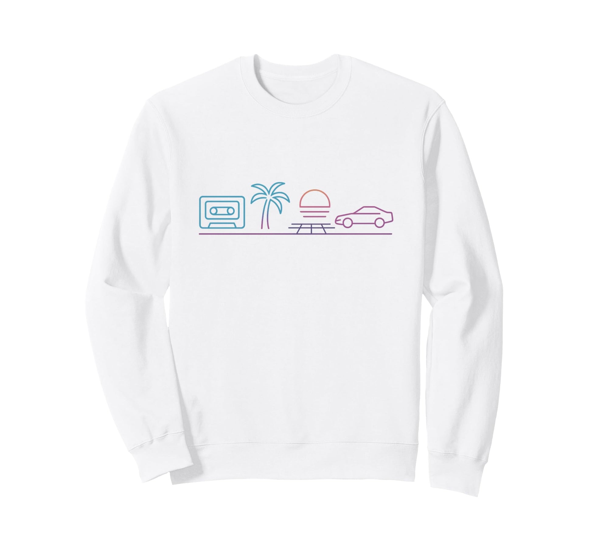 80S Synthwave Sweatshirt - Fun Novelty Design Men Women - T-Shirt, Sweatshirt, Hoodie