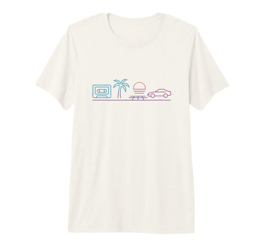 80S Synthwave Tri Blend T-Shirt - Streetwear Style Men Women - T-Shirt, Sweatshirt, Hoodie
