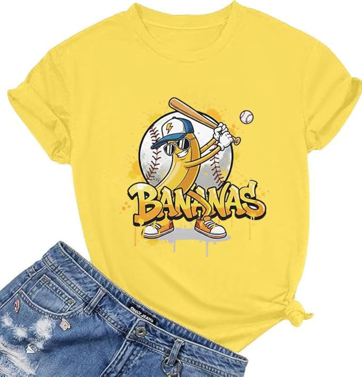 Banana Baseball for Women Game Day Fan Mom Funny - Adult & Kids T-Shirts, Sweatshirts & Hoodies apparel design preview 1
