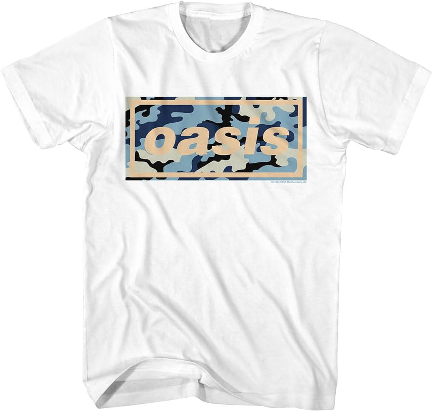 Oasis Band Camo Logo Adult White Short Sleeve 90s - Adult & Kids T-Shirts, Sweatshirts & Hoodies apparel design preview 1