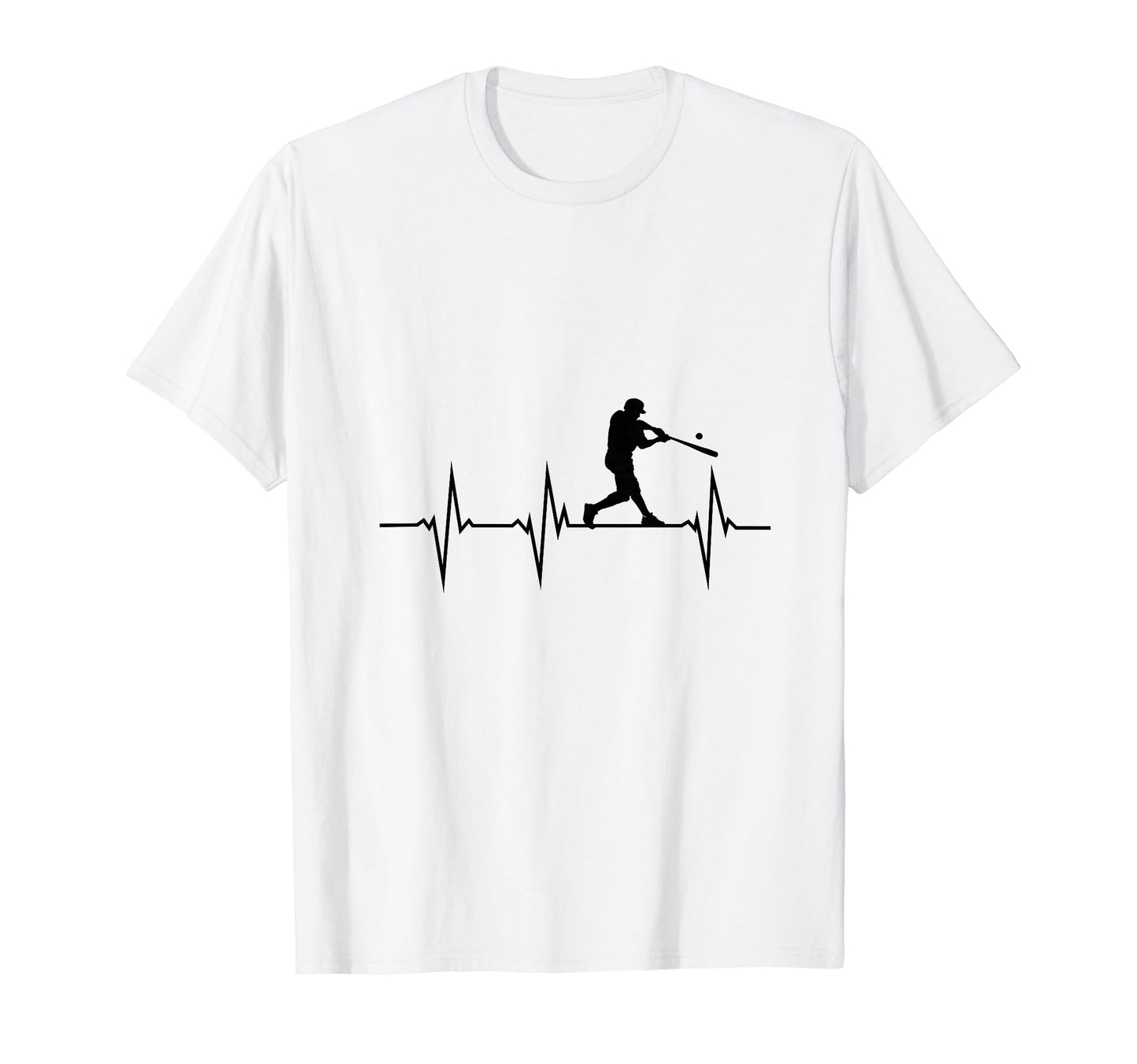 Funny Heartbeat Baseball Player Sports T-Shirt - Trendy Graphic for Adults - T-Shirt, Sweatshirt, Hoodie