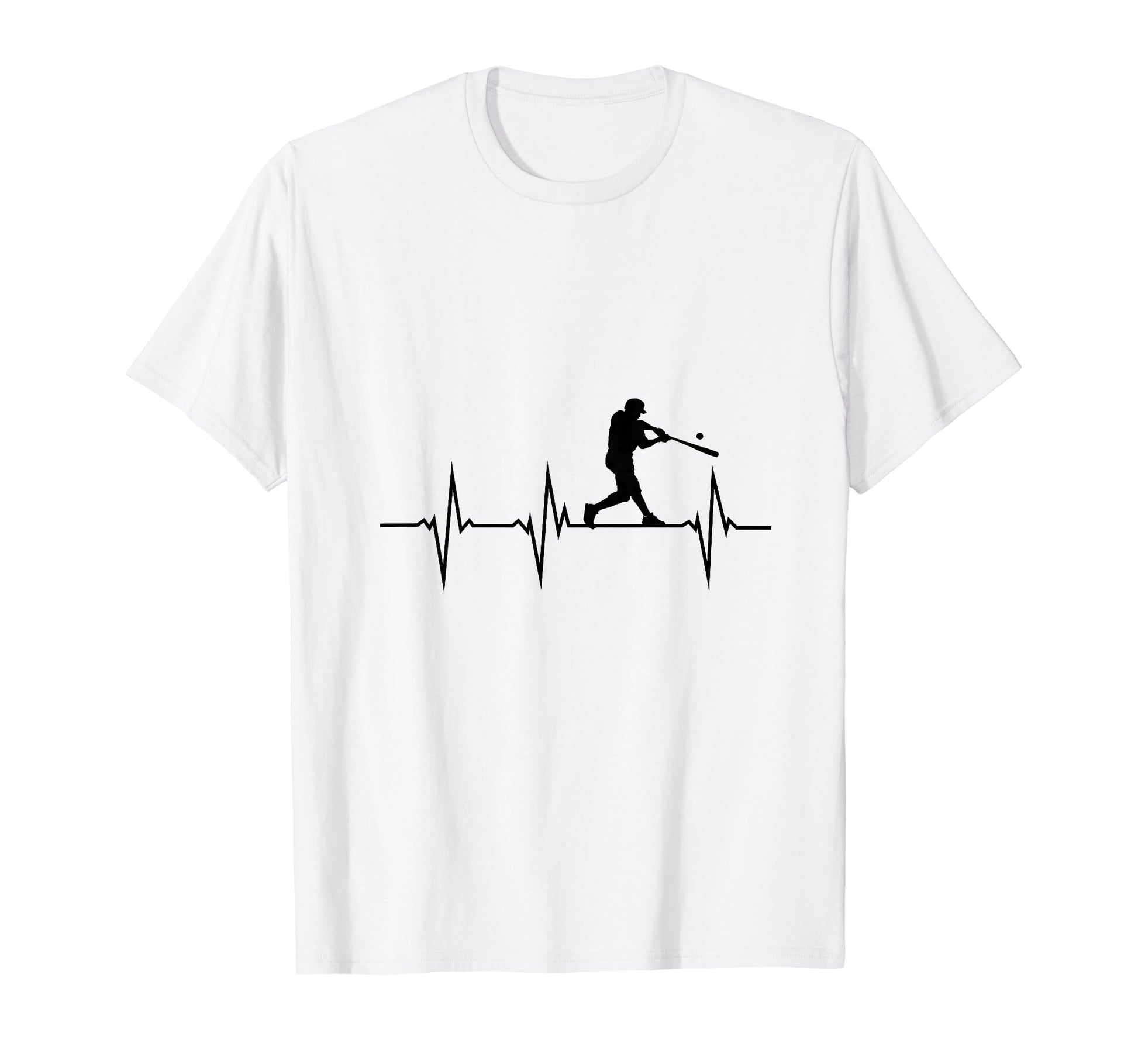 Funny Heartbeat Baseball Player Sports T-Shirt - Trendy Graphic for Adults - T-Shirt, Sweatshirt, Hoodie