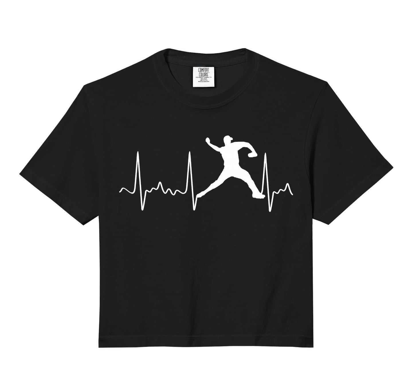 White Baseball Heartbeat Pitcher Hoodie - Trendy Graphic Men Women - T-Shirt, Sweatshirt, Hoodie