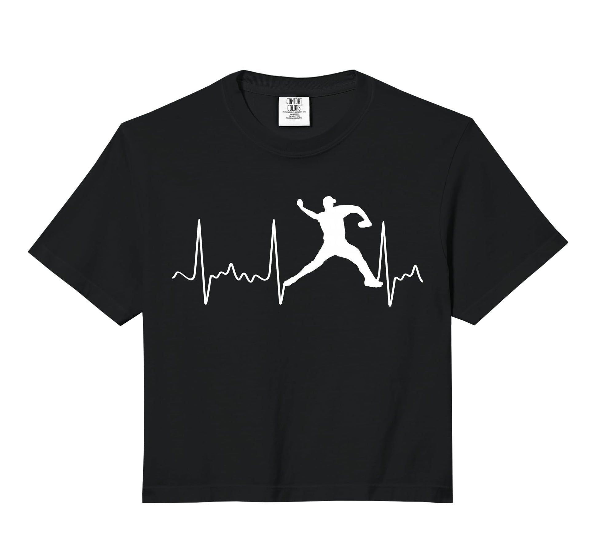 White Baseball Heartbeat Pitcher Hoodie - Trendy Graphic Men Women - T-Shirt, Sweatshirt, Hoodie