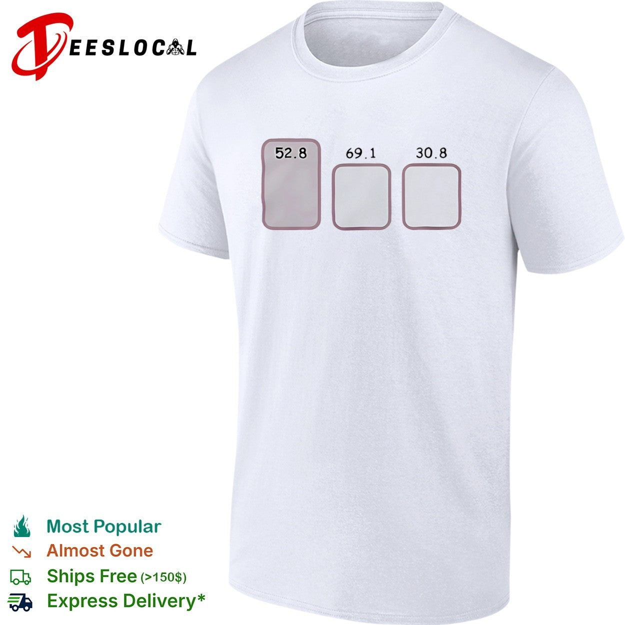 528 691 and 308 Numerical Data Set - Adult & Kids T-Shirts, Sweatshirts & Hoodies apparel design preview 1