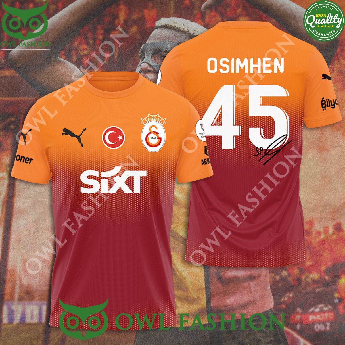 Galatasaray S.K. x Osimhen 3D Limited - Adult & Kids T-Shirts, Sweatshirts & Hoodies apparel design preview 1
