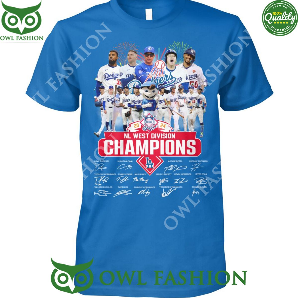 NL West Division Los Angeles Dodgers Champions - Adult & Kids T-Shirts, Sweatshirts & Hoodies apparel design preview 1