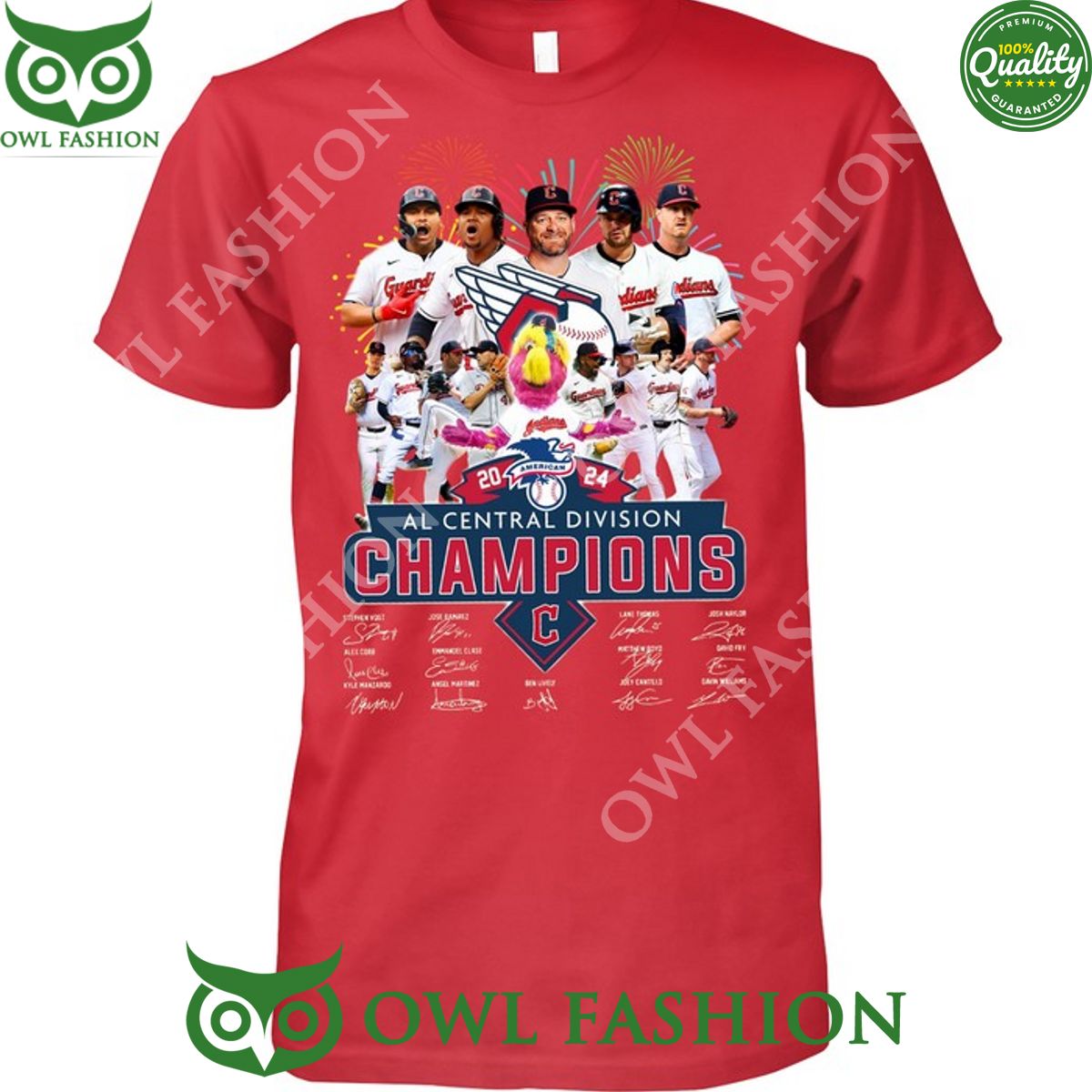 The Cleveland Guardians AL Central Champions 2024 - Adult & Kids T-Shirts, Sweatshirts & Hoodies apparel design preview 1