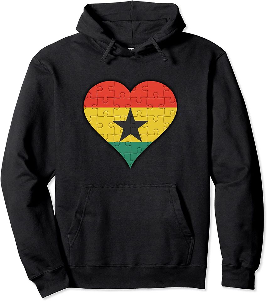 Ghana Ghanaian Flag Heart - Adult & Kids T-Shirts, Sweatshirts & Hoodies apparel design preview 1