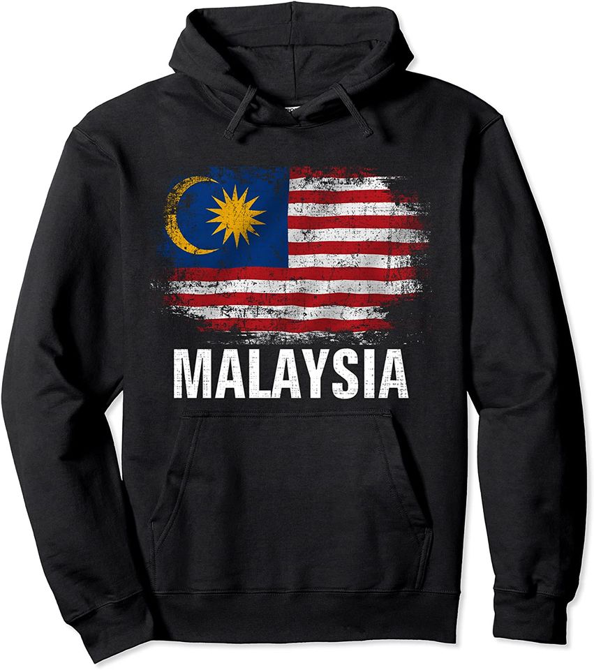 Vintage Malaysia Flag For Gift - Adult & Kids T-Shirts, Sweatshirts & Hoodies apparel design preview 1