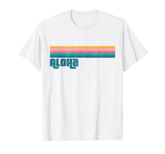 Aloha Hawaii Beach Summer Stripe T-Shirt - Custom Art Print for Adults - T-Shirt, Sweatshirt, Hoodie