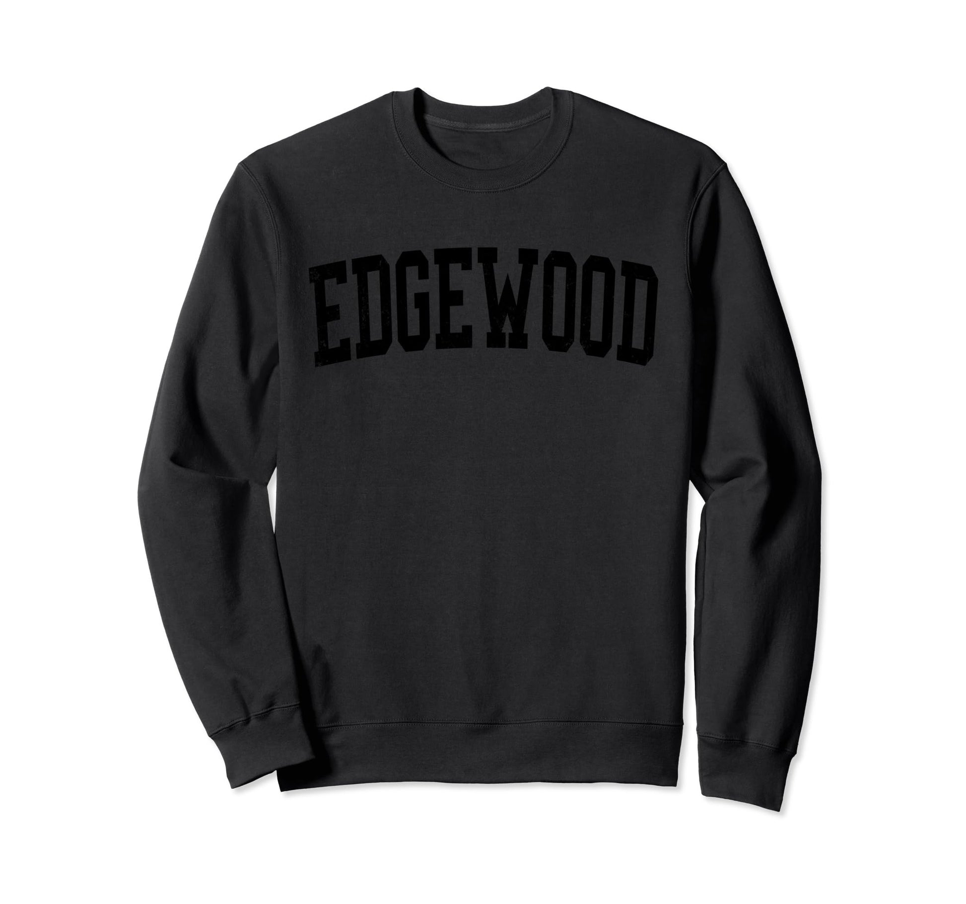 Edgewood Md Distressed Black Sweatshirt - Streetwear Style for Adults - T-Shirt, Sweatshirt, Hoodie