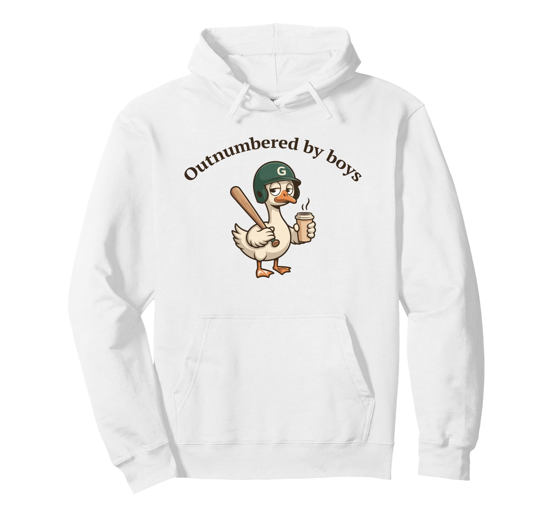 Outnumbered Funny Mom Goose Family Baseball Hoodie - Trendy Graphic Unisex - T-Shirt, Sweatshirt, Hoodie
