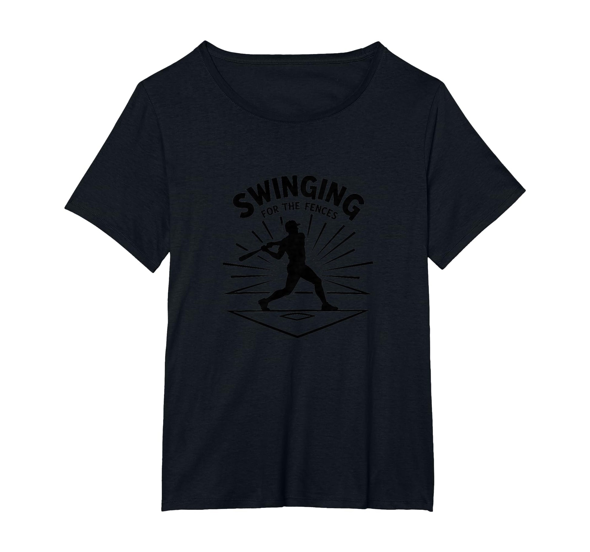 Baseball Swinging Fences Home Run Womens T-Shirt - Graphic Print Men Women - T-Shirt, Sweatshirt, Hoodie