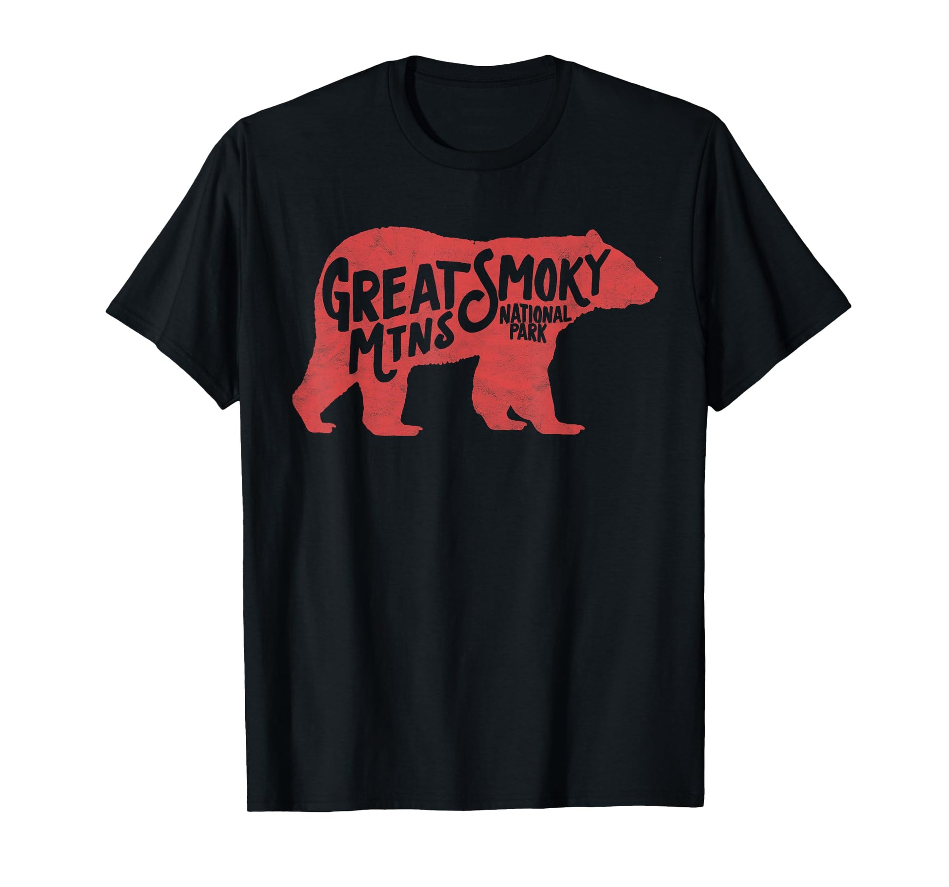 Smoky Mountains Black Bear Typography T-Shirt - Novelty Apparel for Adults - T-Shirt, Sweatshirt, Hoodie