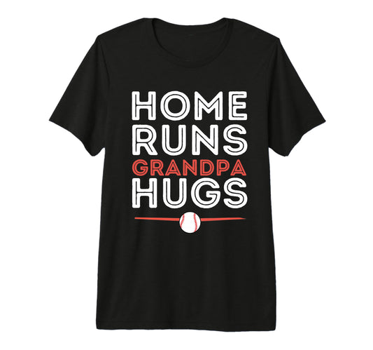 Baseball Homeruns Grandpa Hugs Family T-Shirt - Minimalist Print Unisex - T-Shirt, Sweatshirt, Hoodie