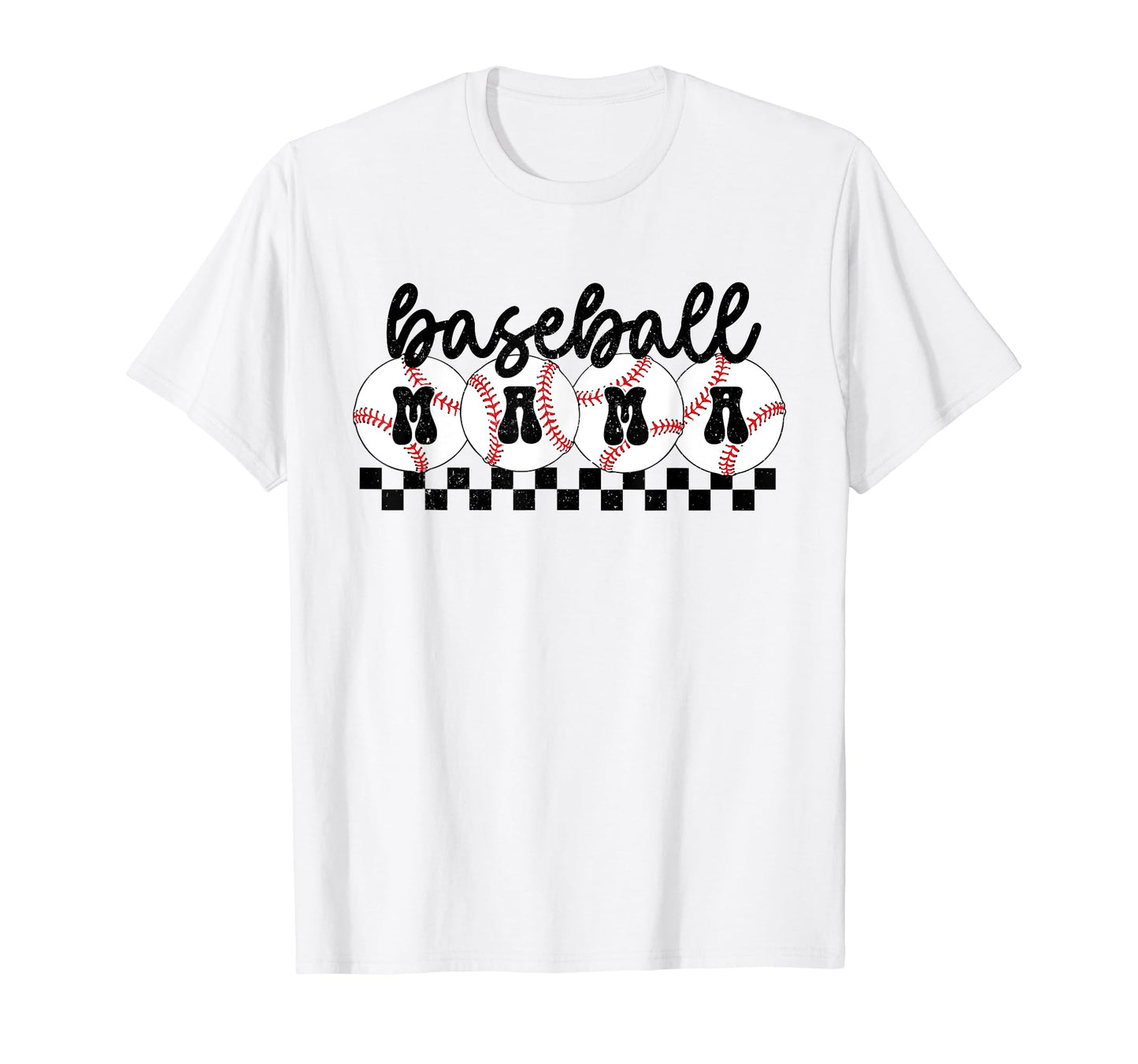 Baseball Mama Groovy Baseball Mom T-Shirt - Custom Art Print for Adults - T-Shirt, Sweatshirt, Hoodie