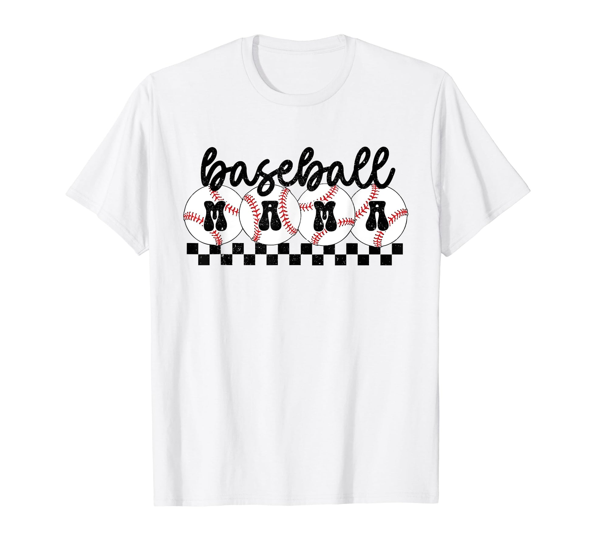 Baseball Mama Groovy Baseball Mom T-Shirt - Custom Art Print for Adults - T-Shirt, Sweatshirt, Hoodie
