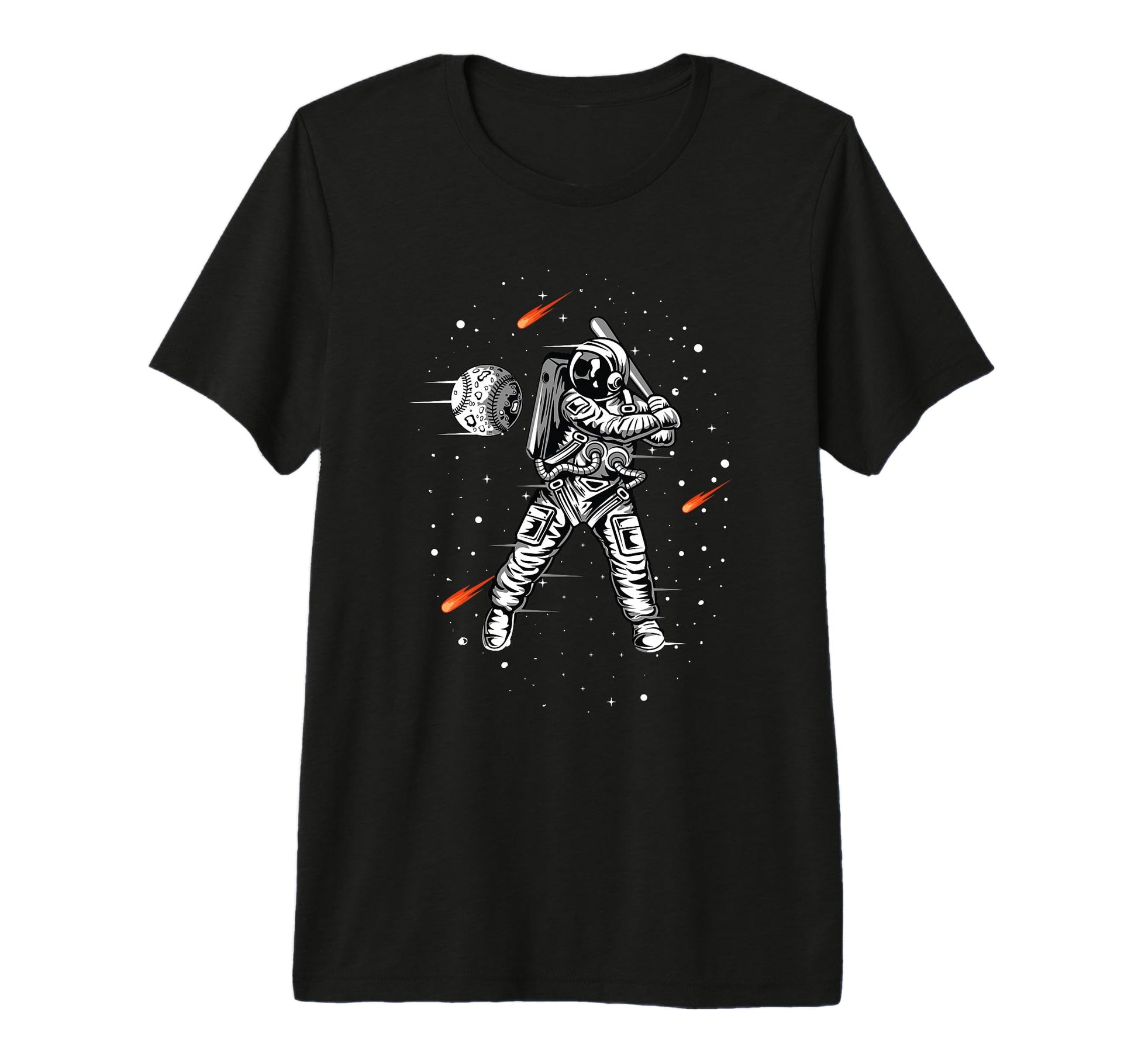 Astronaut Home Run Outer Space Sports T-Shirt - Custom Art Print Unisex - T-Shirt, Sweatshirt, Hoodie