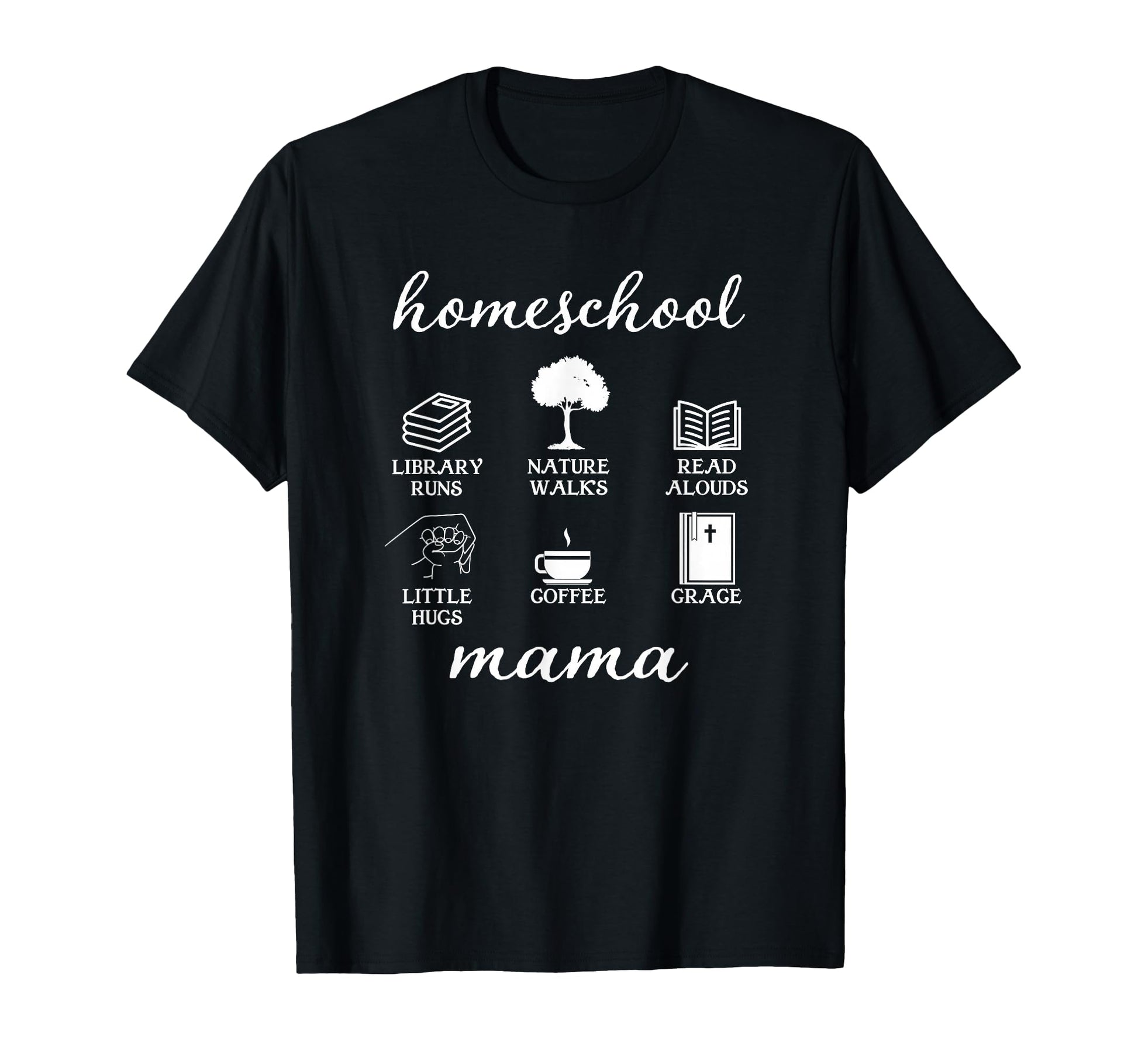 Homeschool Mama Library Runs Nature T-Shirt - Trendy Graphic for Adults - T-Shirt, Sweatshirt, Hoodie