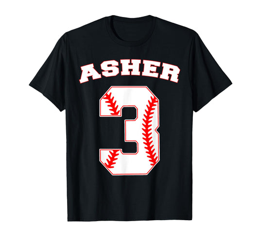 Asher Baseball Name Three Years 3Rd T-Shirt - Streetwear Style Men Women - T-Shirt, Sweatshirt, Hoodie