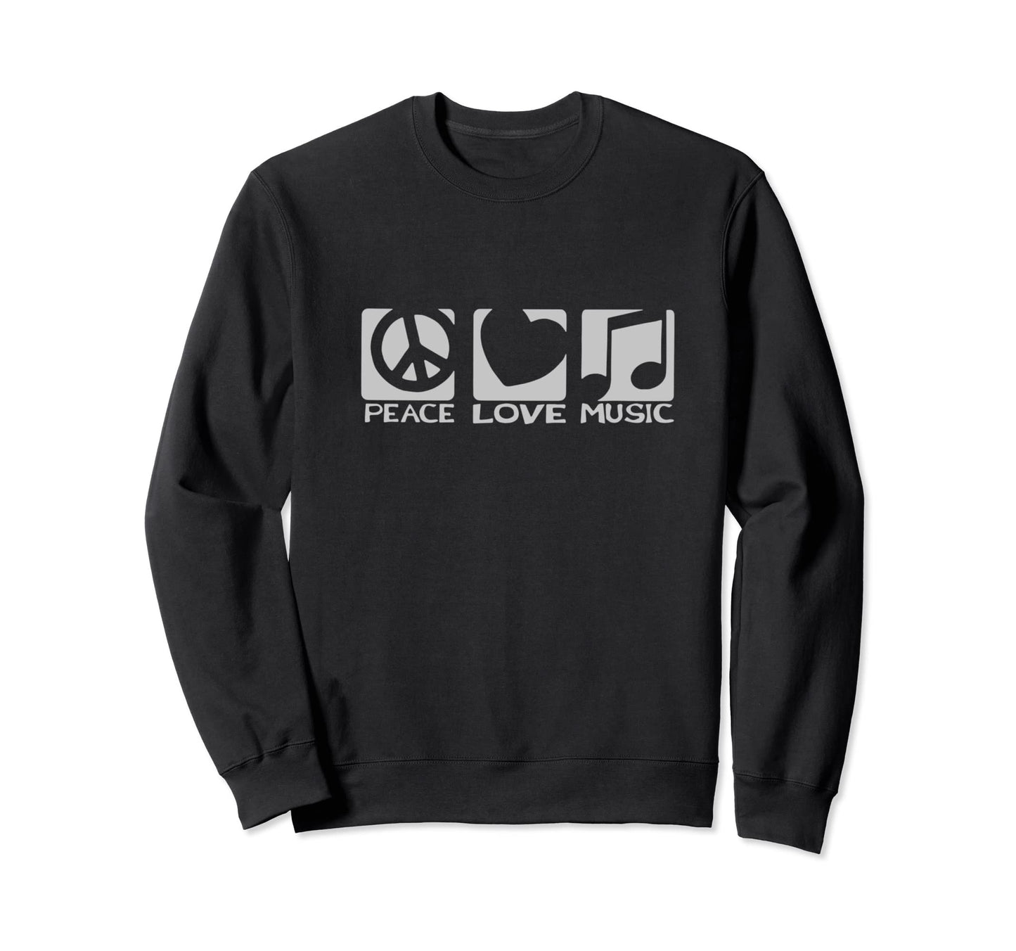 Peace Sign Love Heart Music Notes Chill Hoodie - Graphic Print for Adults - T-Shirt, Sweatshirt, Hoodie