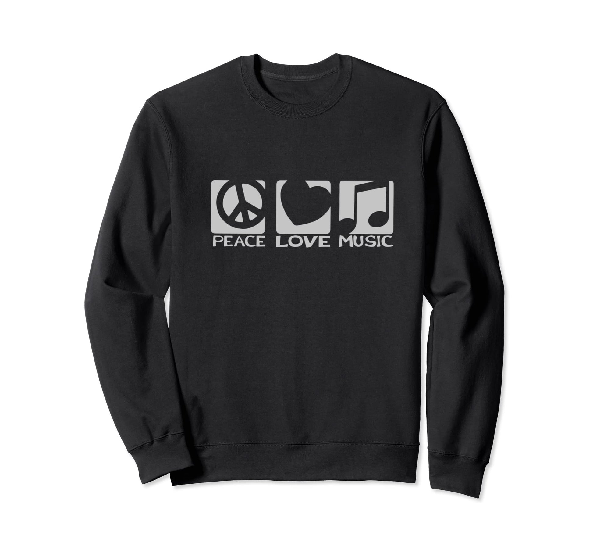 Peace Sign Love Heart Music Notes Chill Hoodie - Graphic Print for Adults - T-Shirt, Sweatshirt, Hoodie