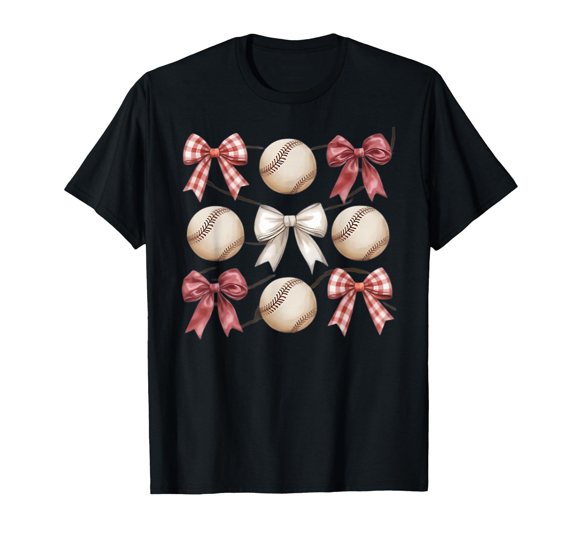 Baseball Coquette Bow Mom Sister T-Shirt - Minimalist Print Unisex - T-Shirt, Sweatshirt, Hoodie