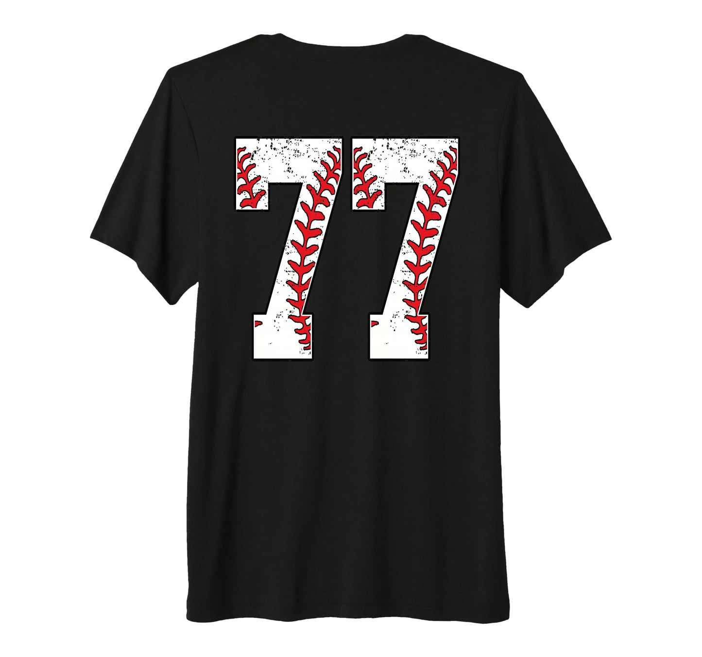 Number 77 Baseball Jersey Number 77 Back T-Shirt - Minimalist Print Unisex - T-Shirt, Sweatshirt, Hoodie