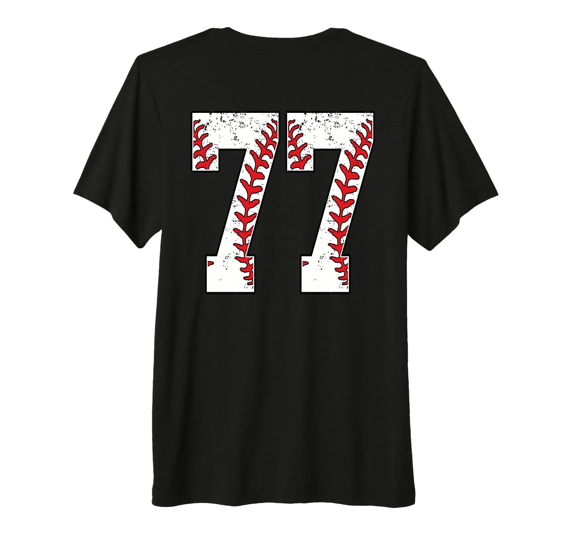 Number 77 Baseball Jersey Number 77 Back T-Shirt - Minimalist Print Unisex - T-Shirt, Sweatshirt, Hoodie