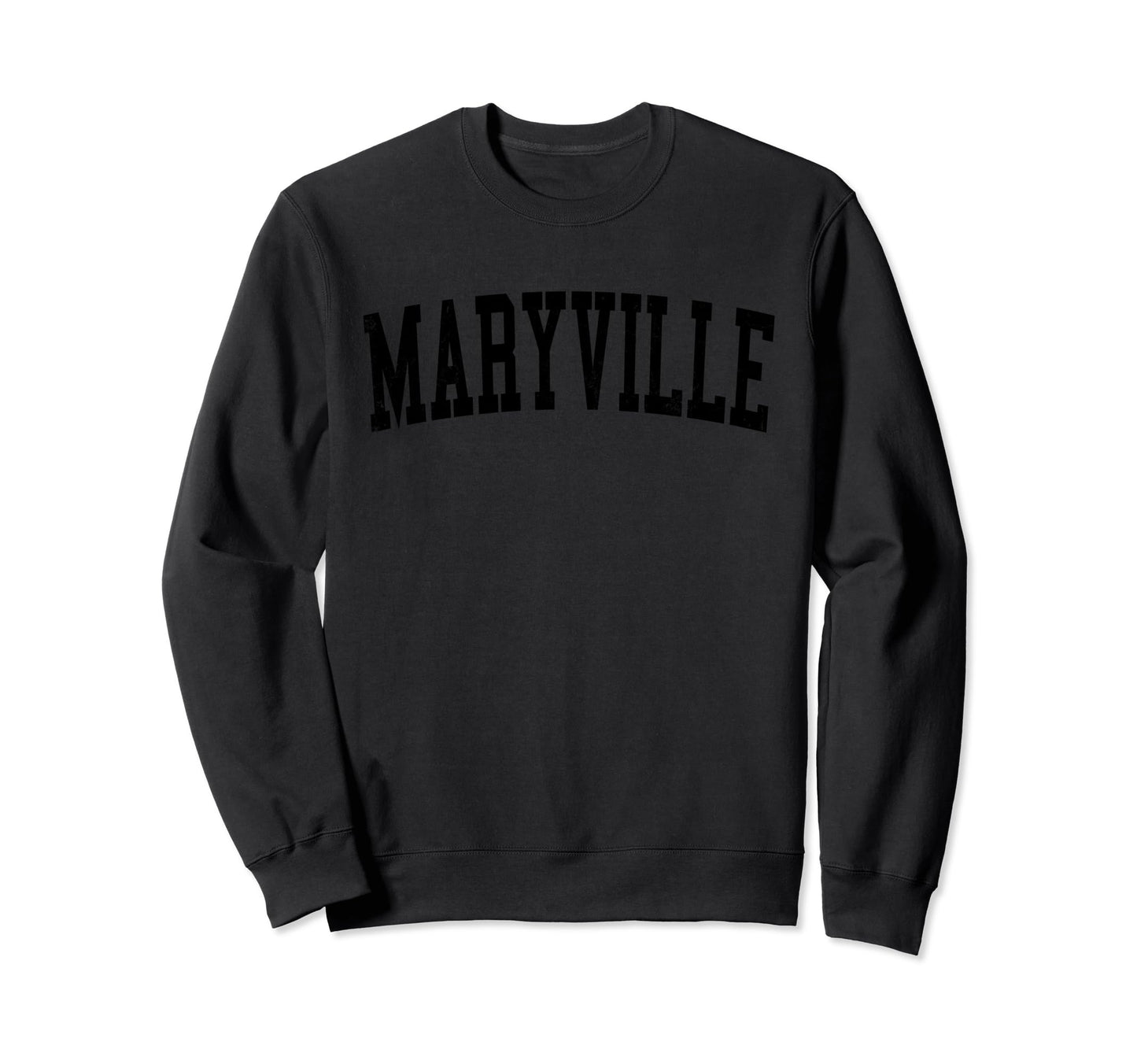 Maryville Tn Distressed Black Varsity Sweatshirt - Graphic Print Men Women - T-Shirt, Sweatshirt, Hoodie