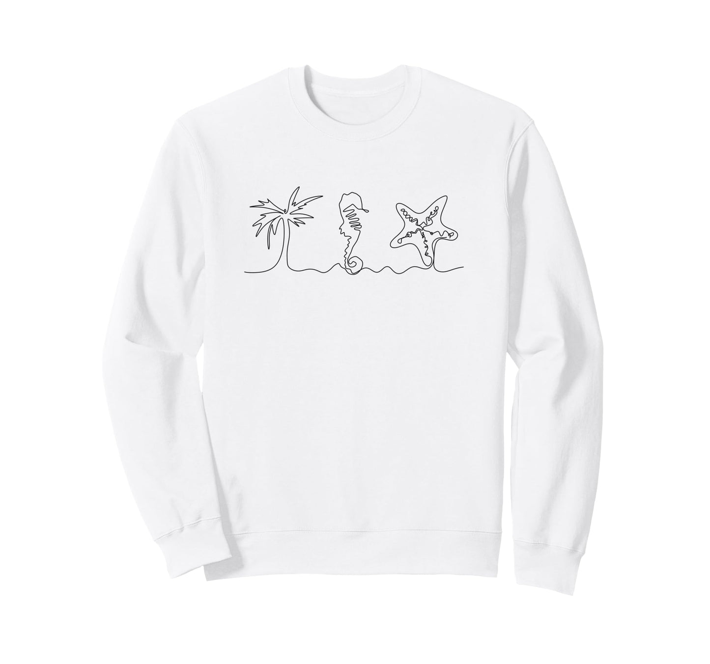 Coconut Aesthetic Seahorse Starfish Sweatshirt - Unique Graphic Men Women - T-Shirt, Sweatshirt, Hoodie