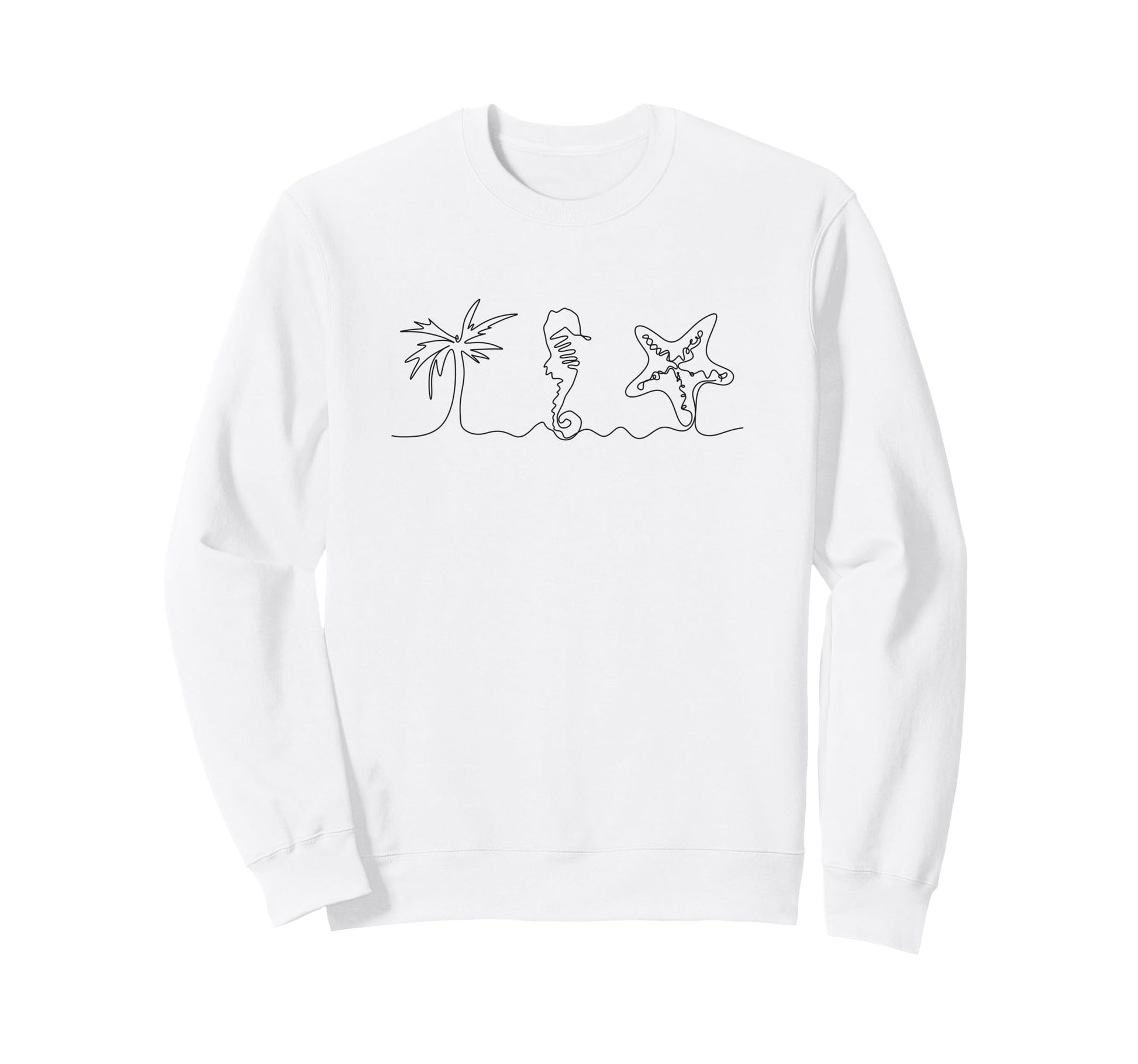 Coconut Aesthetic Seahorse Starfish Sweatshirt - Unique Graphic Men Women - T-Shirt, Sweatshirt, Hoodie