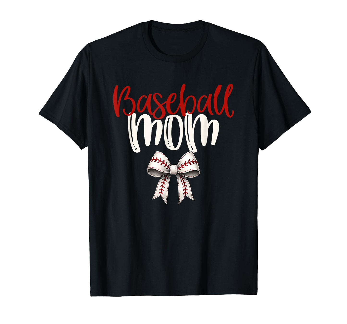 Baseball Mom Coquette Bow Game Day T-Shirt - Novelty Apparel Unisex - T-Shirt, Sweatshirt, Hoodie
