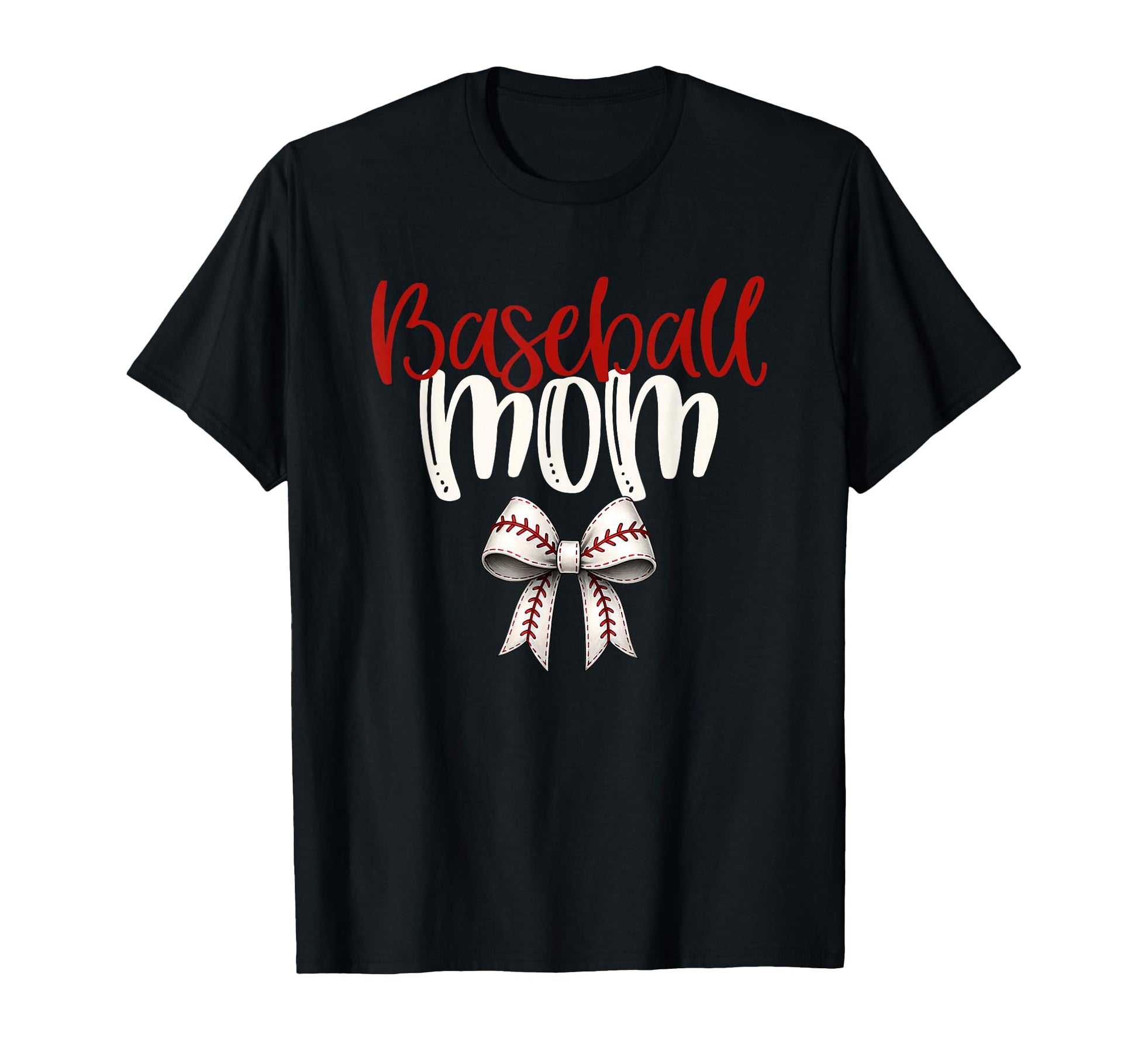 Baseball Mom Coquette Bow Game Day T-Shirt - Novelty Apparel Unisex - T-Shirt, Sweatshirt, Hoodie