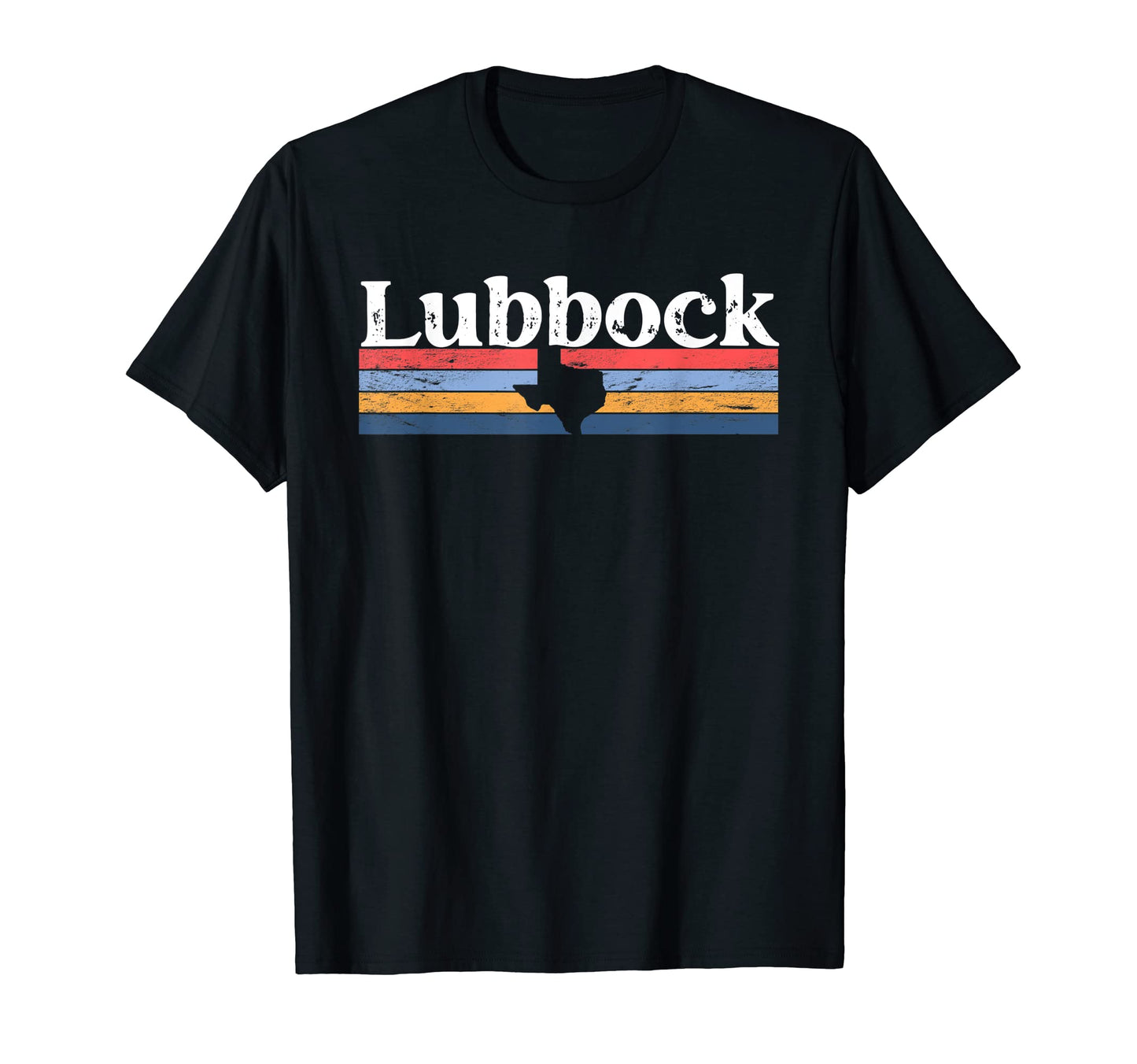 Lubbock Texas Tx Stripes State 70S T-Shirt - Minimalist Print for Adults - T-Shirt, Sweatshirt, Hoodie