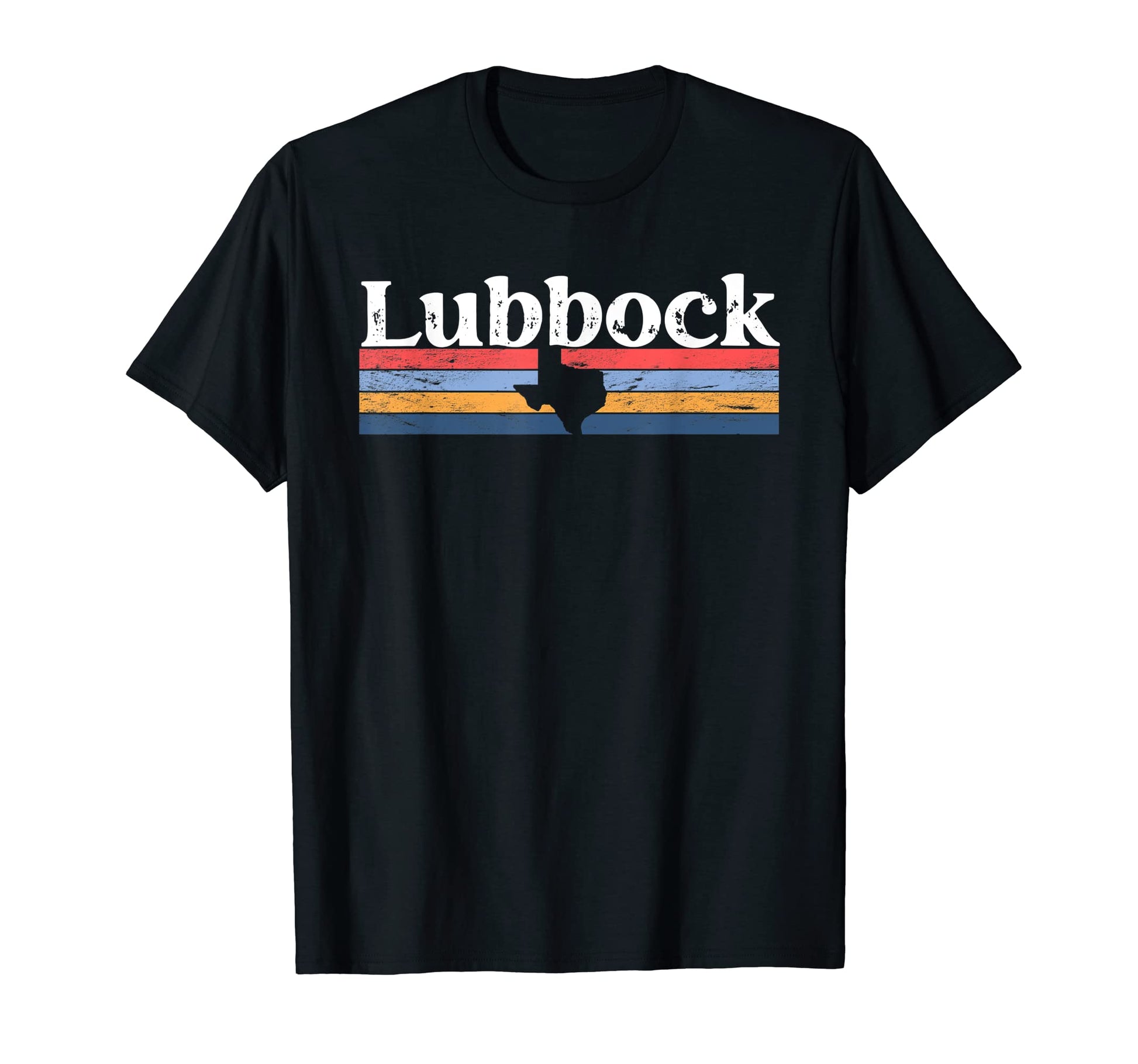Lubbock Texas Tx Stripes State 70S T-Shirt - Minimalist Print for Adults - T-Shirt, Sweatshirt, Hoodie