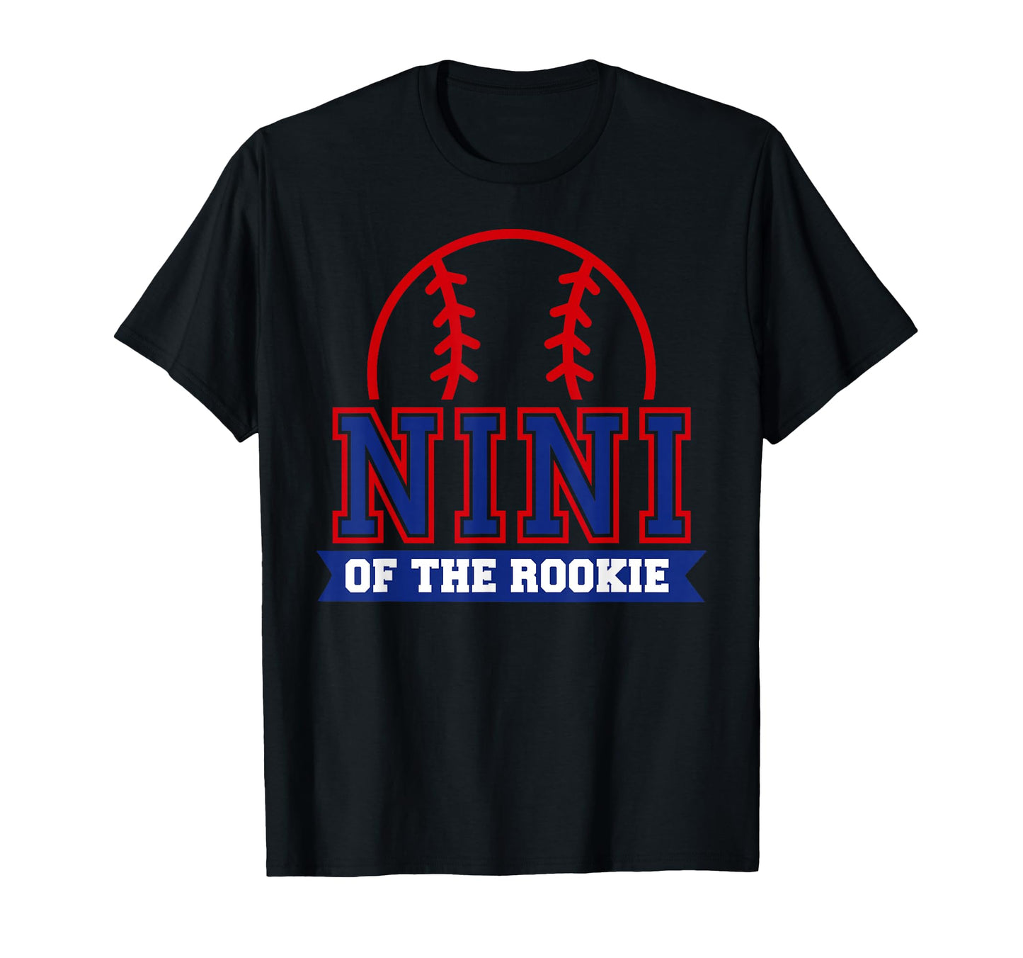 Nini Rookie 1St Birthday Baseball Theme T-Shirt - Graphic Print for Adults - T-Shirt, Sweatshirt, Hoodie